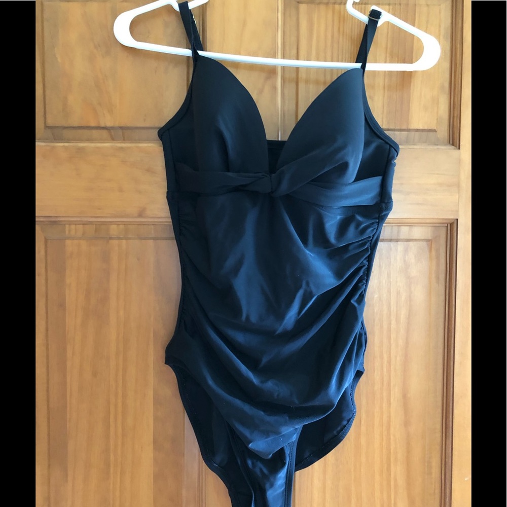 Black one piece swim suit